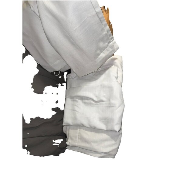 Heavy Linen Blackout 5 panels Belgian Cream Rod Pocket Snap On Tape 54”x52” - Picture 5 of 8